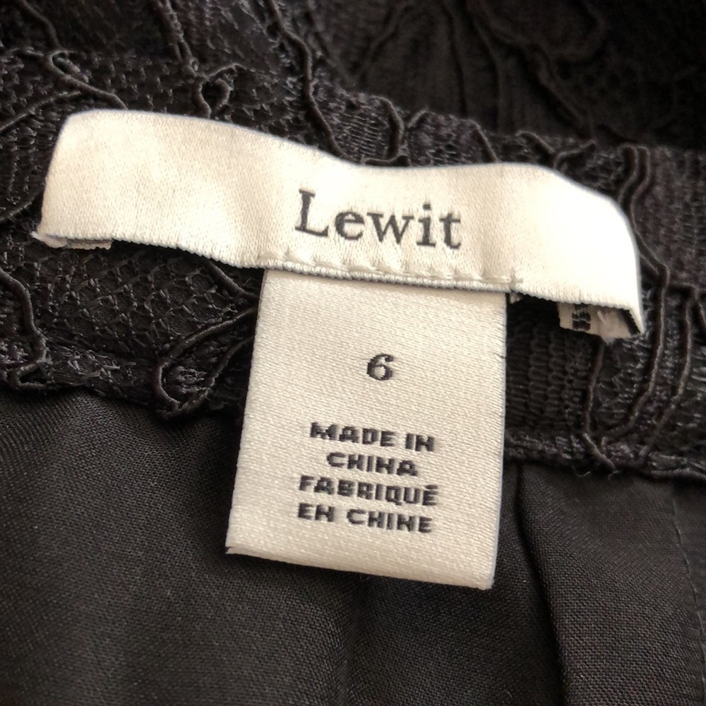 LEWIT Women's Black Lace Midi Skirt Size 6 $349 - Picture 12 of 13